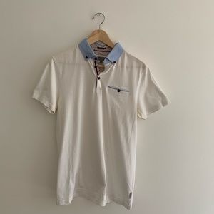 Ted Baker Mens White Short Sleeve Polo | Size 3